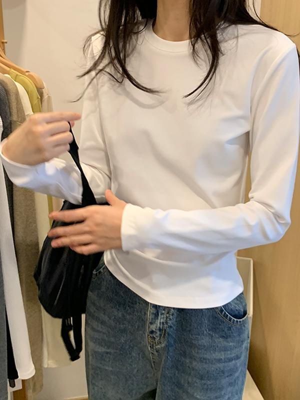 Damen Amerikanischer Retro Grau Langarm Fleece Oberteil - Europäischer Stil Schlankmachende Herbst Basisschicht