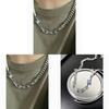 Stainless Steel Geometric Chain Necklace For Men And Women With Polished Finish