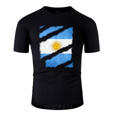 Print Argentina National Flag Fan Shirt Vamos Futbol Tee Tshirt Men Outfit Men's Tshirts Comic Homme - Men's Summer Cotton Gr...