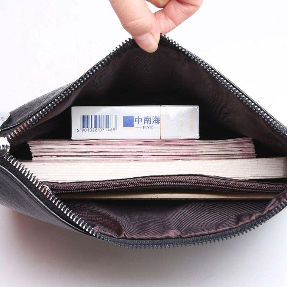 Large Capacity Male Clutch Bag Pu Leather Toiletry Bag Fashion Men's Handy Bag Outdoor