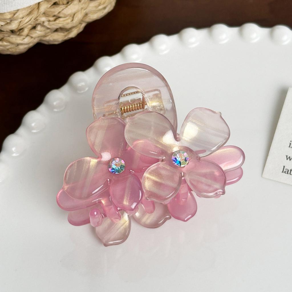 Premium Acetate Flower Hair Clip In Trendy Jelly Colors Perfect For Fashionable Women