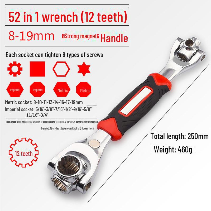 8-in-1 Universal Multi-Function Rotating Socket Wrench Set (8-21mm)