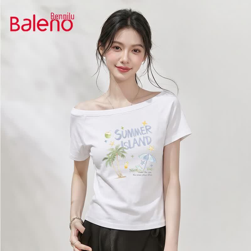 Baleno Women s Off-Shoulder Short Sleeve T-Shirt S