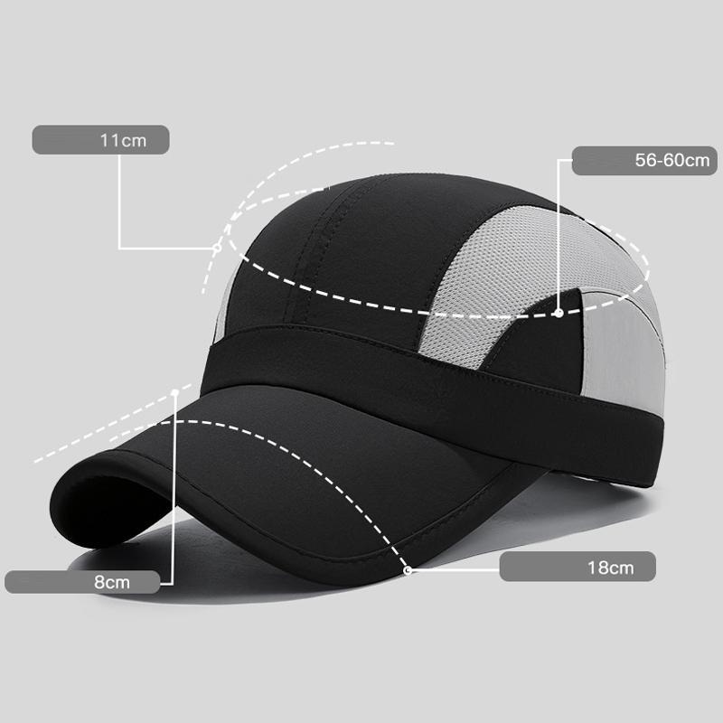 Summer Quick-Dry Baseball Cap Brim Spliced Net Cap Outdoor Sports Sun Hat Cap
