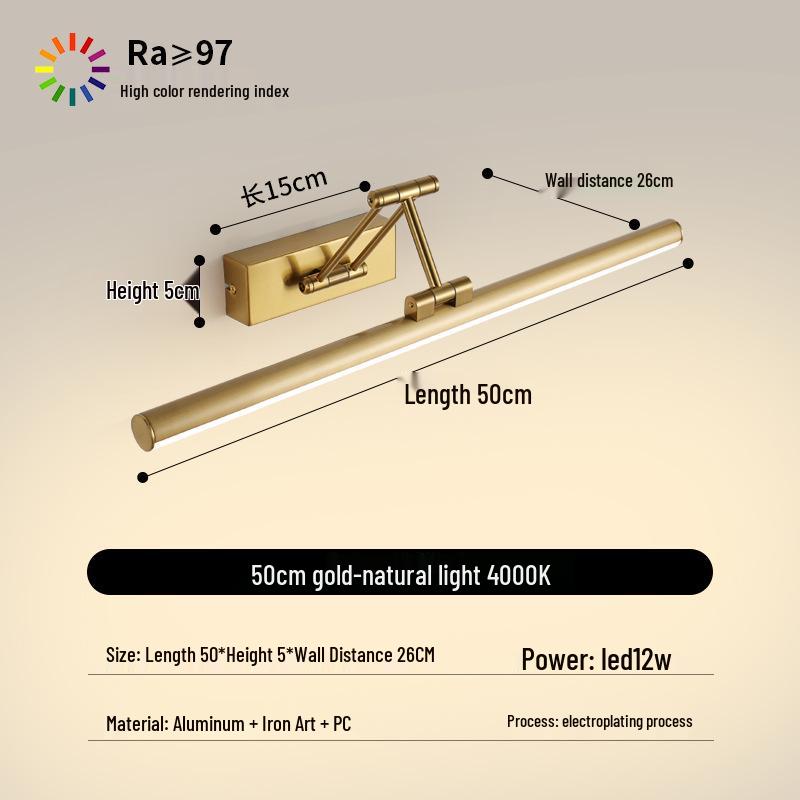 LED Vanity Mirror Light: Drill-Free Installation for Bathroom or Dressing Table Cabinets