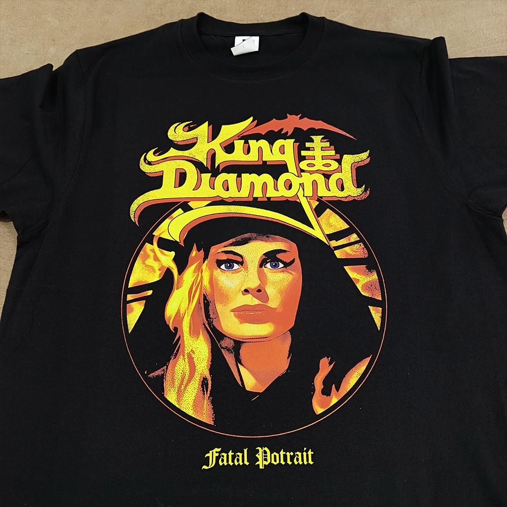 Carton King Diamond Band Fatal Portrait Heavy Metal T-shirt Thick T-shirt Cotton Men's and Women's Casual Print Short Sleeves