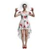 Women Zombie Bride Costume Dress Ghost Bride Halloween Outfit Polyester Horror Wedding Style Cosplay Party for Adults