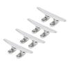 4pcs 4in Boat Tie Down Cleat 316 Stainless Steel Polished Dock Cleat Deck Rope for Speedboat Yacht