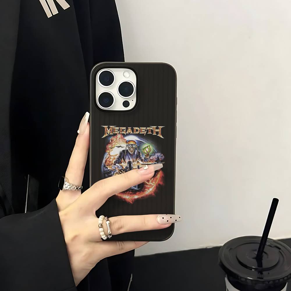 Music Band M-Megadeth For IPhone 16 15 11 12 13 14 17 Pro Max PLUS Pro Soft Corrugated Silicone Back Phone Case