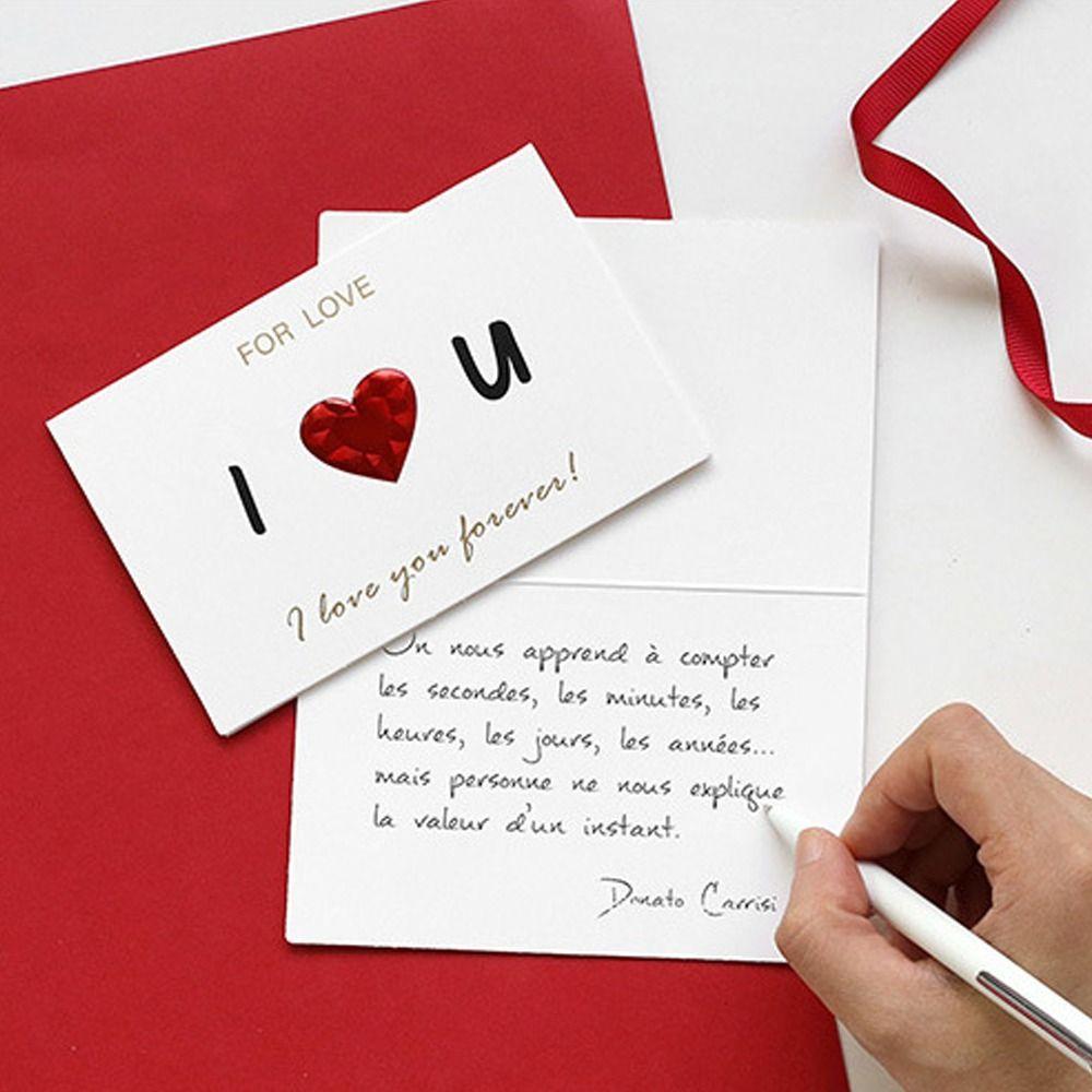 Handmade Love Greeting Cards Blessings Wedding Invitation Heartbeat Postcard  Anniversary
