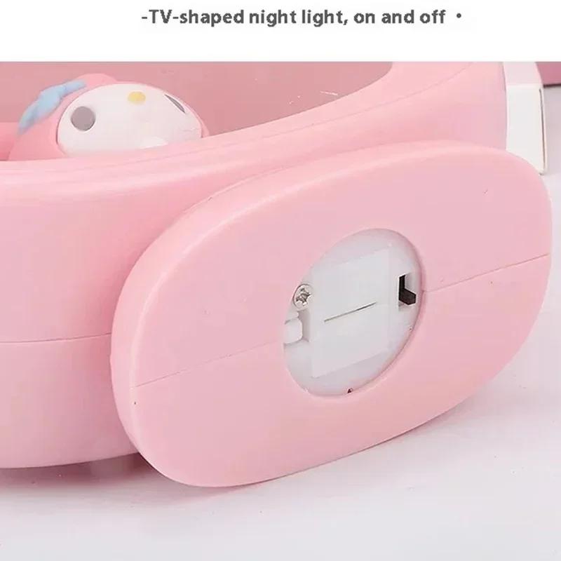 Kawaii Sanrio Anime Figure Cinnamoroll Night Light My Melody Hello Kitty Desktop Tv Model Decorate Ambient Light Gift for Girls