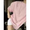 Aloyoga Damen Candy-Farbe Rundhals Locker Geschnitten Kurzarm T-Shirt
