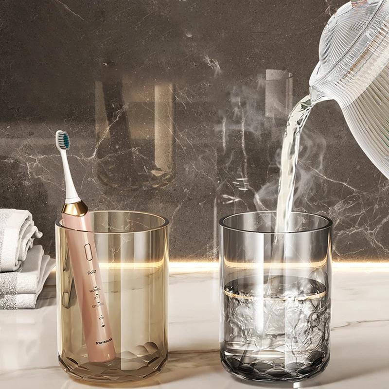 Travel Toothbrush and Toothpaste Holder Organizer - Portable Bathroom Storage Box for Brushes Mouthwash - Plastic Wash Cup Hold