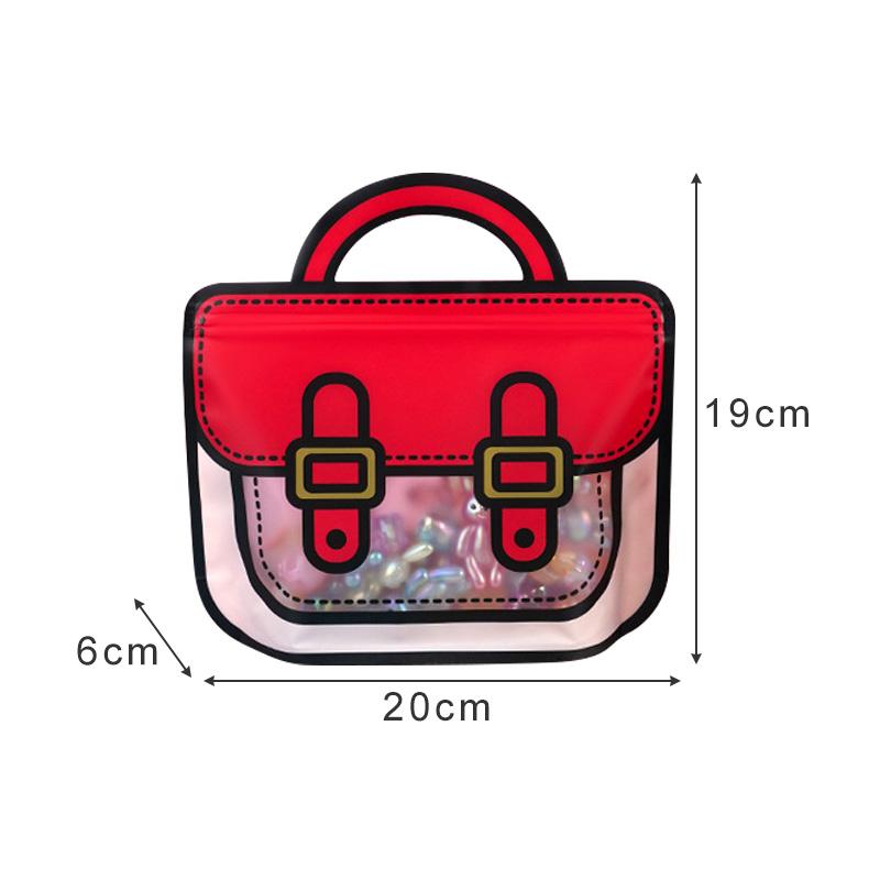 5PCS Handbags Gifts Packaging Bags School Bags Shape Candy Snack Self-sealing Bag with Zipper Birthday Party Gifts Decoration