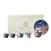 Retro blue and white three-talented cover bowl, single non-hot tea bowl, blue and white tea ware, kung fu tea set, household tea making bowl, tea cup.