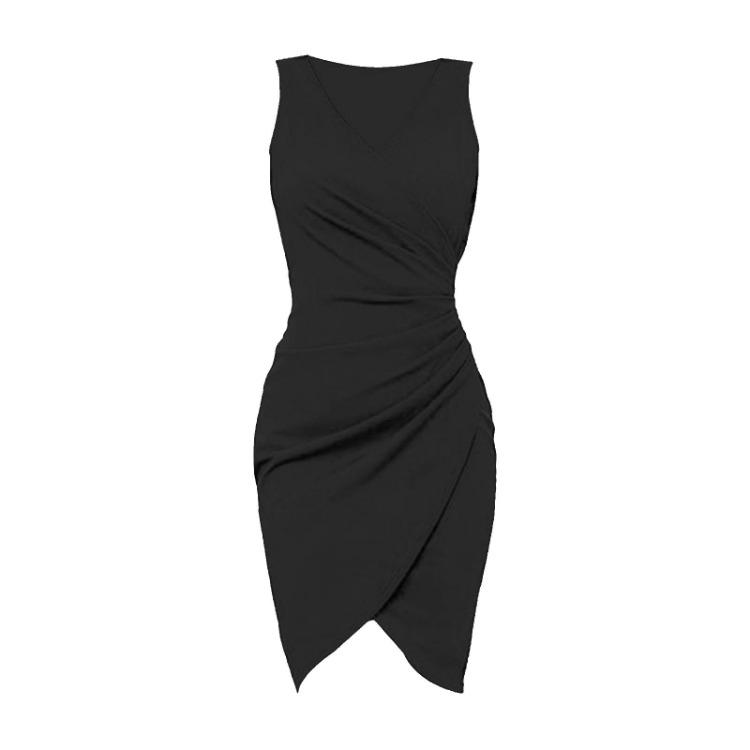 Bodycon Cocktail Dresses for Women Sleeveless V Neck Ruched