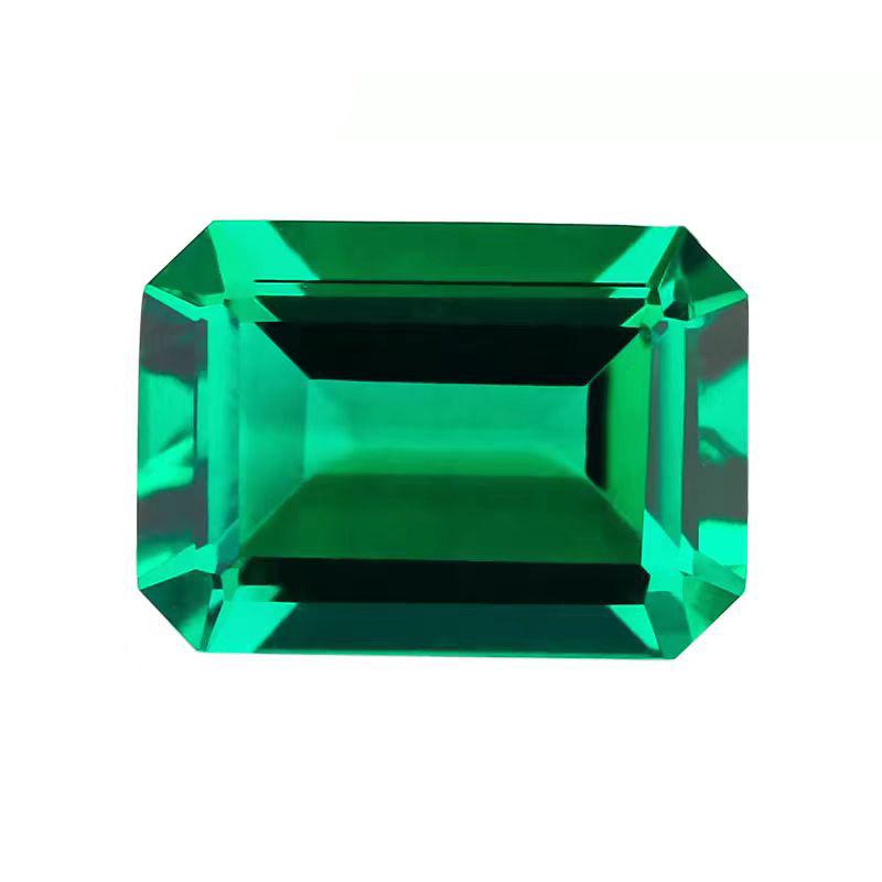 Aocai Baoshi Cultured Colombian Emerald with Rectangular Beveled Cut Main and Side Stones (2*4mm to 13*18mm)