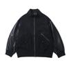Moif [Aw23]Stand Collar Varsity Jacket / Black