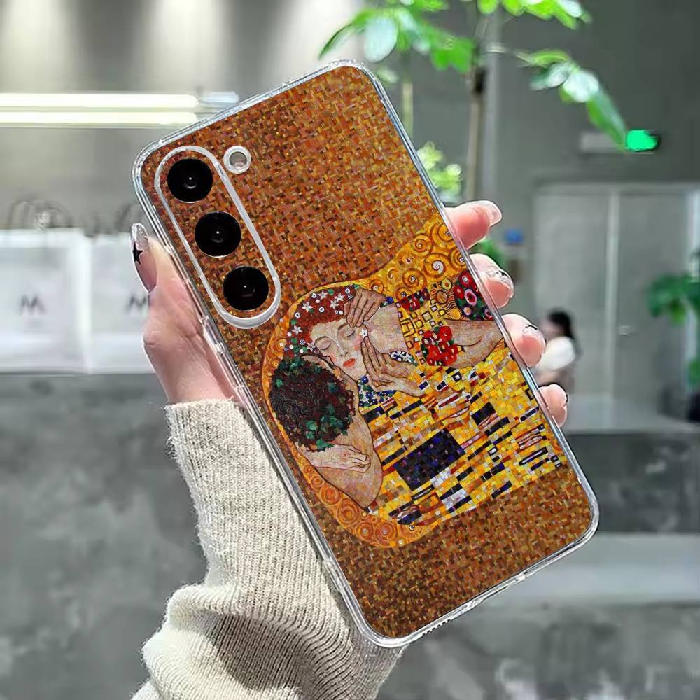 Чехол для телефона Поцелуй Г-Густав Климт П-Картина Для Samsung Galaxy A91,80,73,72 ,71,53,52,32 ,31,22,21s,20,Прозрачный чехол Samsung a21s