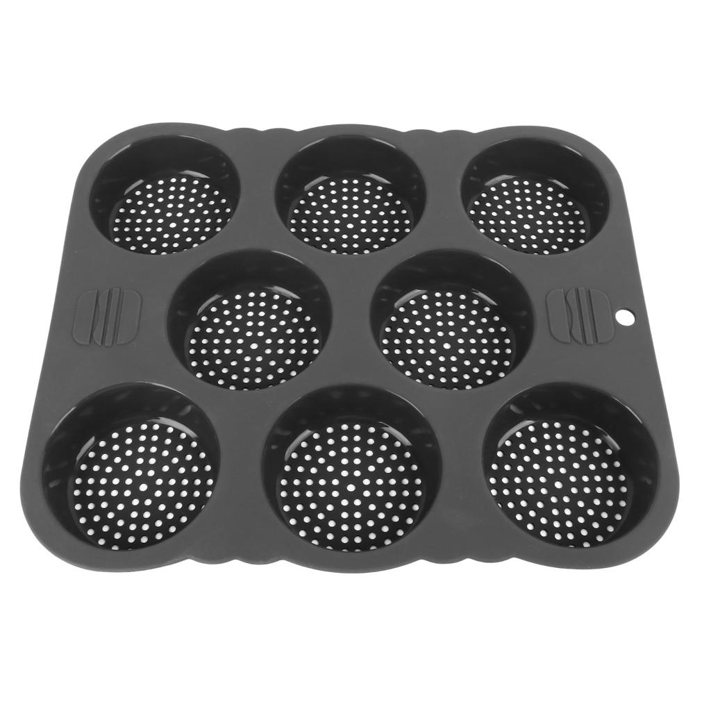 Hamburger Bun Mold Silicone 8 Cavity Easy Release Heat Resistant Hamburger Bread Bakery Pan for Kitchen
