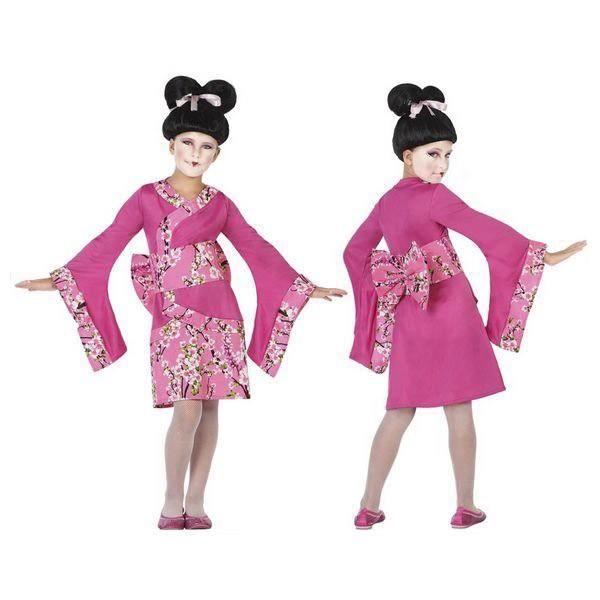 Déguisement Pour Enfants Geisha Rose Fuchsia (3 Pcs) - Taille :3-4 Ans