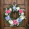 Spring Wreath with White Berry & Rose Flowers for Home & Front Door Decor