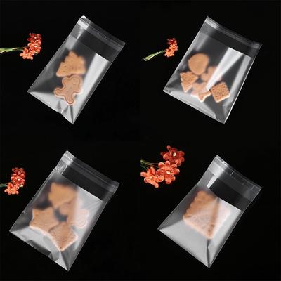 100pcs/lot Party Supplies Biscuit Gift Candy Package Transparent Matte Cookie Bags Self Adhesive Seal OPP