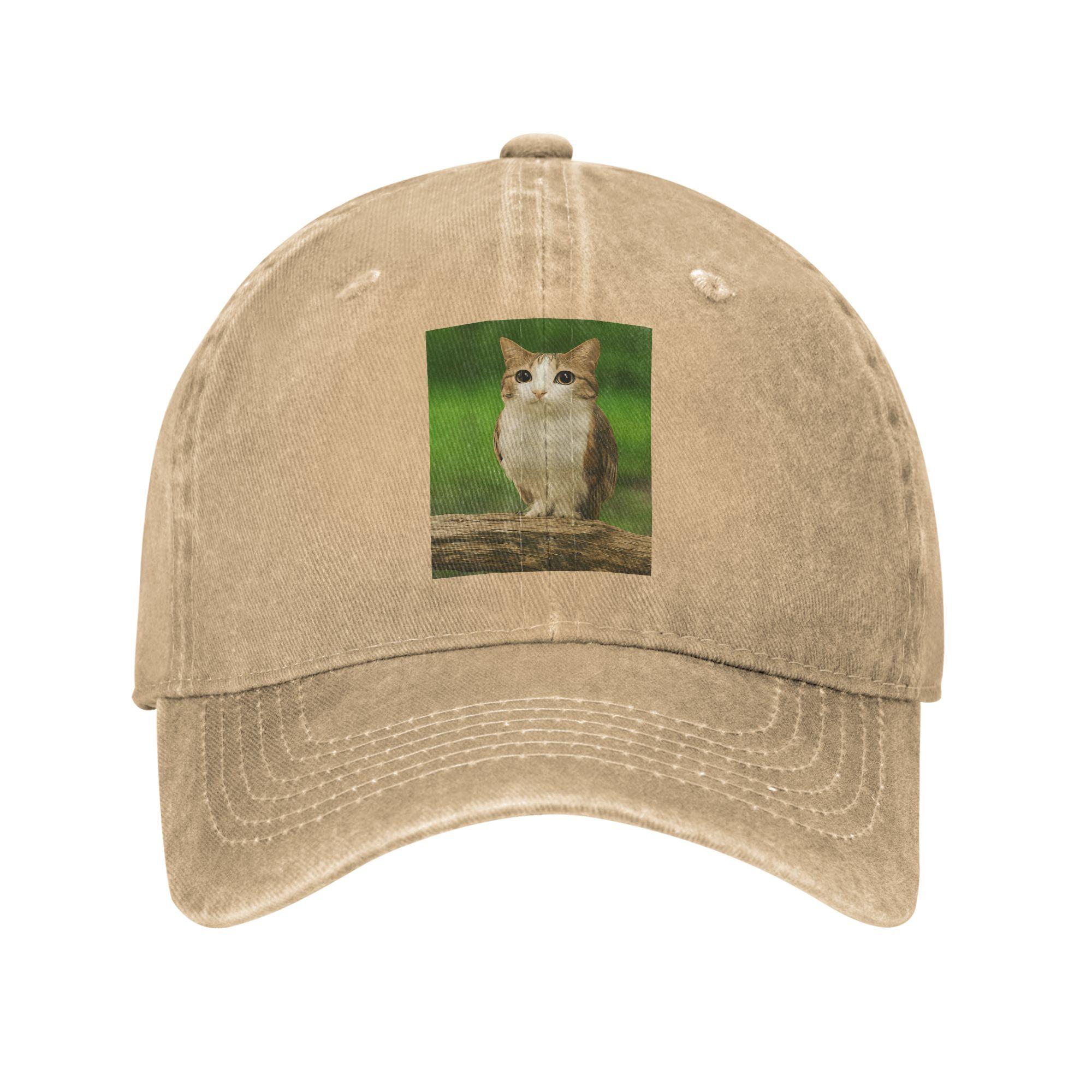 

Meowl Cat Owl Funny Internet Washed Denim Cap Casual Baseball Caps Adjustable Hat Summer Unisex Baseball Hats One Size