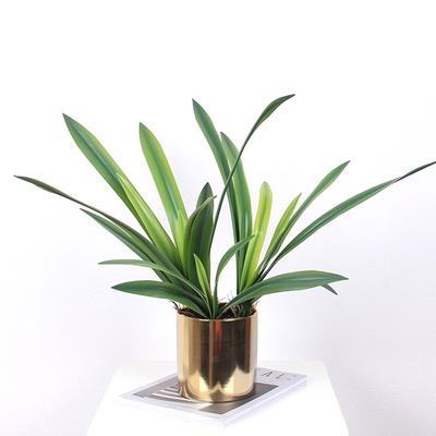 1 Stück Kunstblume Einkaufszentrum Dekoration Weichgummi Heimdeko Simulation Grüne Pflanzen DIY Künstliche Cymbidium Blätter Kunststoff