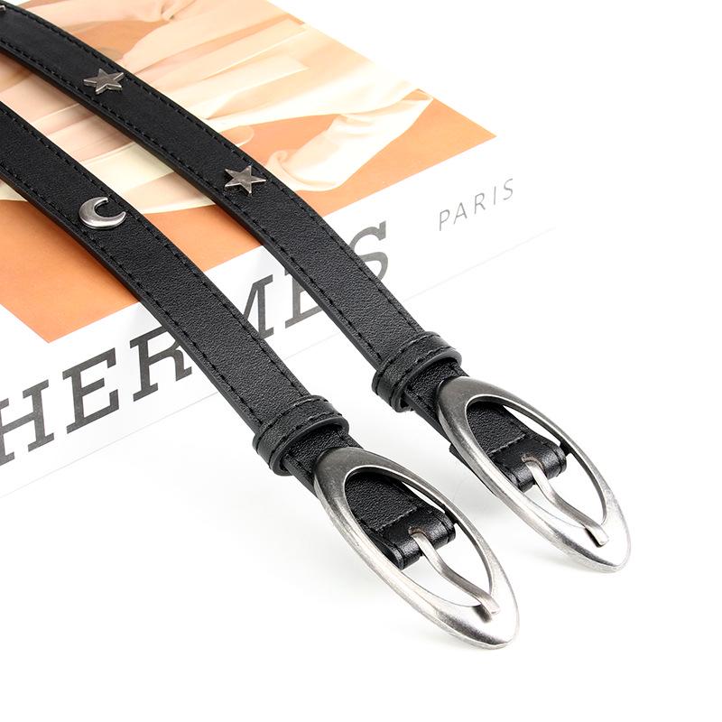Xiaohongshu Retro Black Crescent Star Women's Fashion Dress Belt