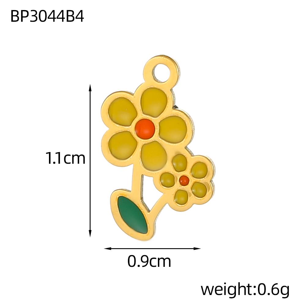 CARLIDANA 2PCS Manna High Quality Stainless Steel Emenal Flower Drinks Gold Color Non Tarnish Beach Ocean Charms for DIY Jewelry