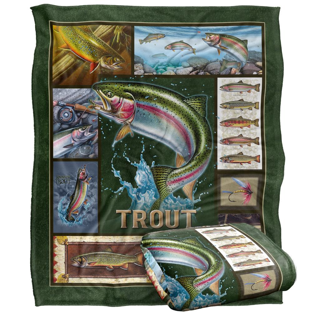 JQ Licensing Silky Trout Supersoft Blanket