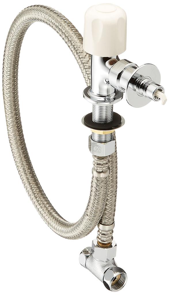 SANEI Dishwasher Branch Stop Valve Set, One-Touch Hose Connection, Automatic Water Shut-Off Function, 80cm Flexible, Y5050TVA-1S-13