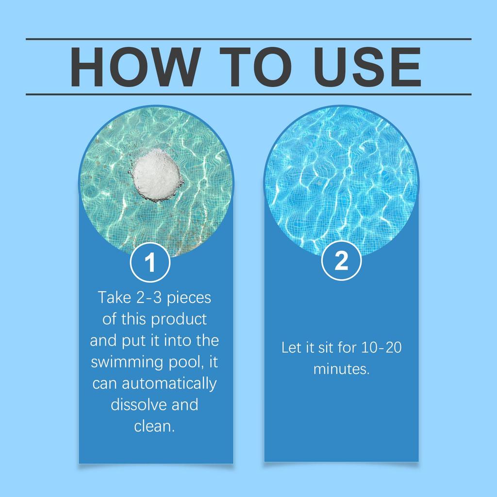 Pool Cleaning Slow-Release Tablets Pool Water Decontamination Deodorizing Cleaning Multi-Purpose Cleaning Effervescent Tablets