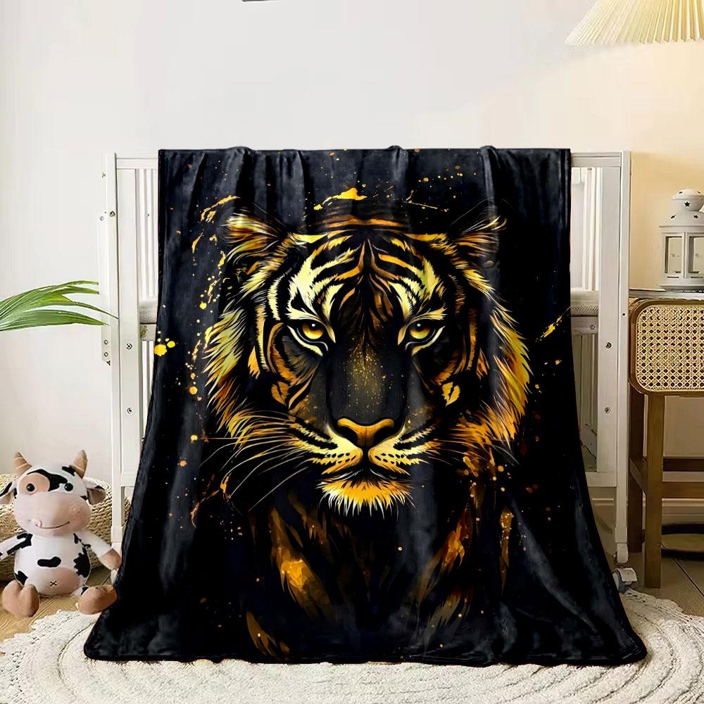 Majestic Tiger Portrait Art print blanket soft and cozy perfect for the living room bed sofa or a nap,gift