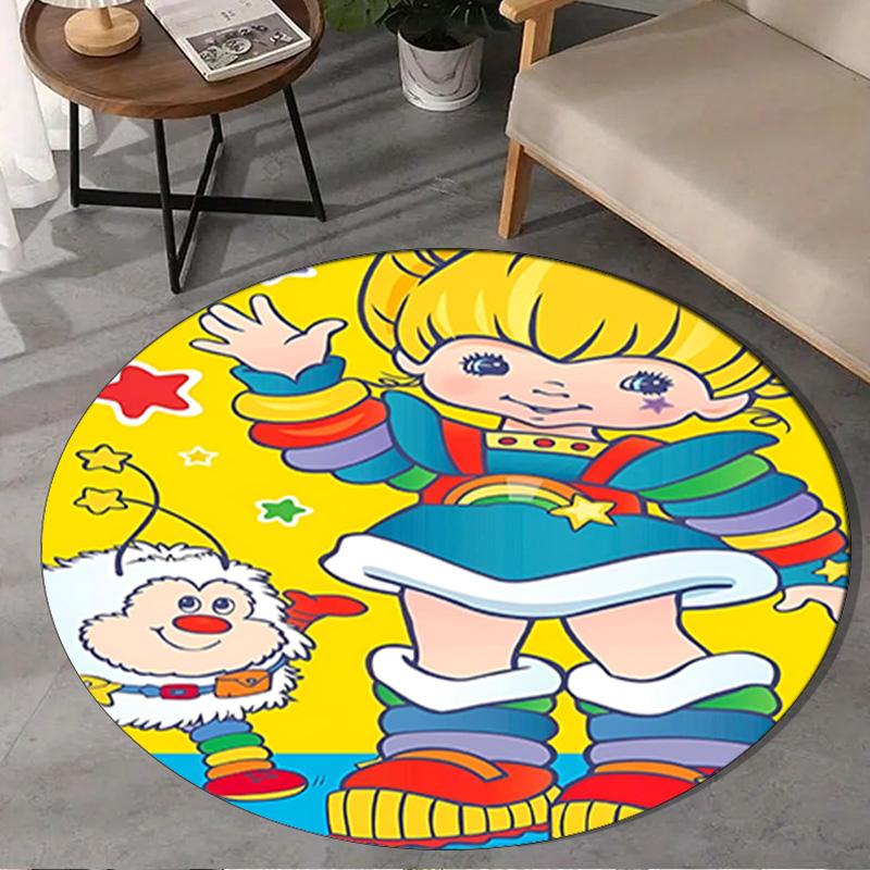 Rainbow Adventure Round Rug for Livingroom,Bedroom, Palyroom, Chair Rug, Area rug, Circle Carpet, Large Size Fan Christmas gift