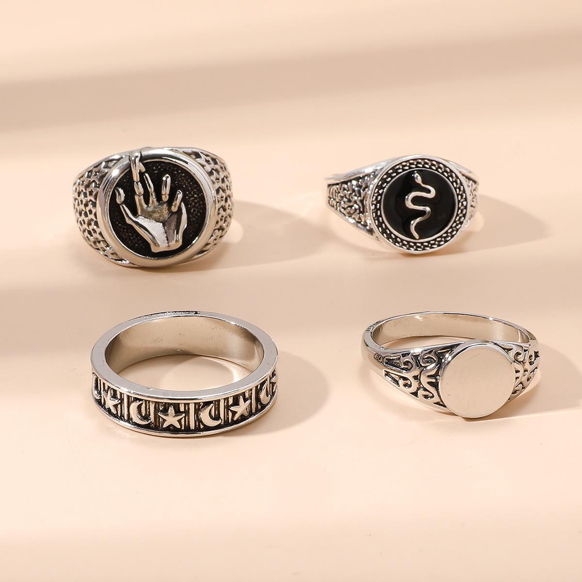 Elegant 6-Piece European & American Alloy Ring Set - Trendy, Simple, and Stackable