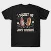 Asian Size Men Black Print T-shirt Squirt On Juicy Wieners No-Cut Print Cotton Tshirt