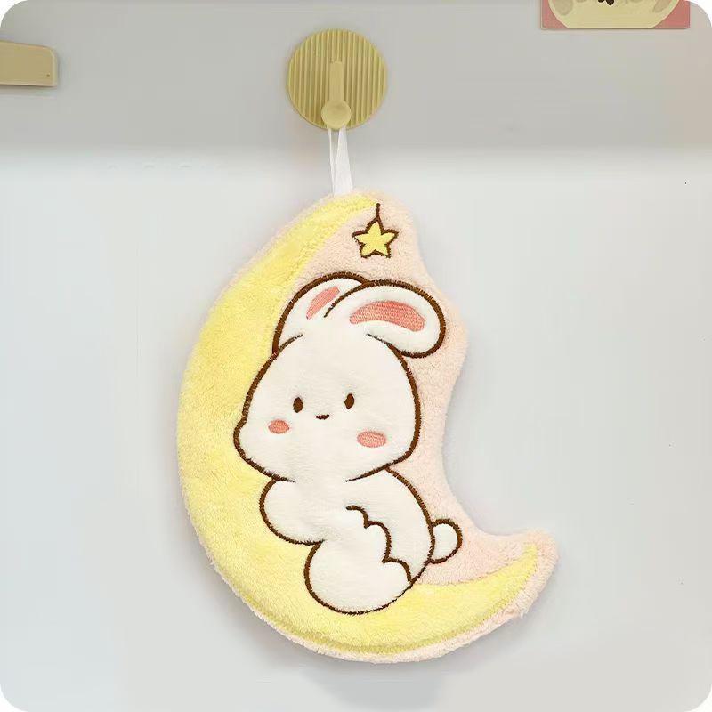 Cute Cartoon Hanging Hand Towel - Absorbent, Thickened Bathroom or Kitchen Dishcloth