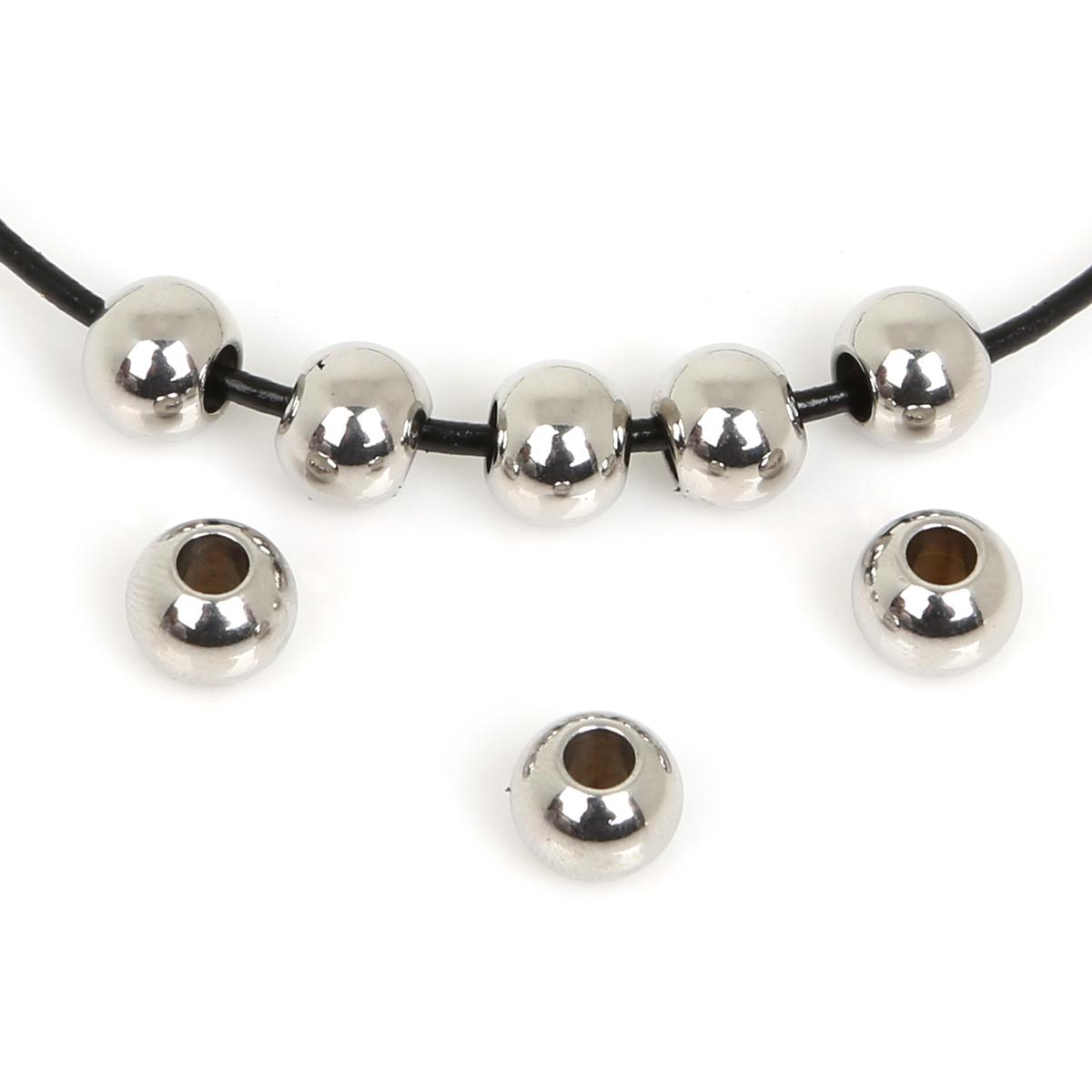 

5-50 шт., свободные разделительные бусины из нержавеющей стали, серебряные круглые бусины для изготовления браслетов, ожерелья, ювелирных изделий своими руками 12x8mm 5pcs