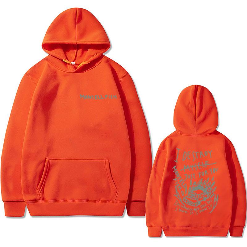 Montell Fish Printed Hoodie Men's Oversized Hoodie High-quality Casual Fashion Hoodie