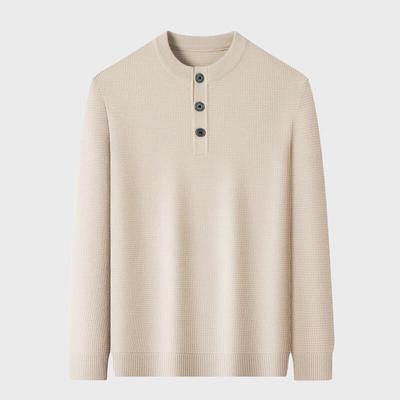 YILITENG Men's Round Neck Thickened Merino Wool Blend Sweater