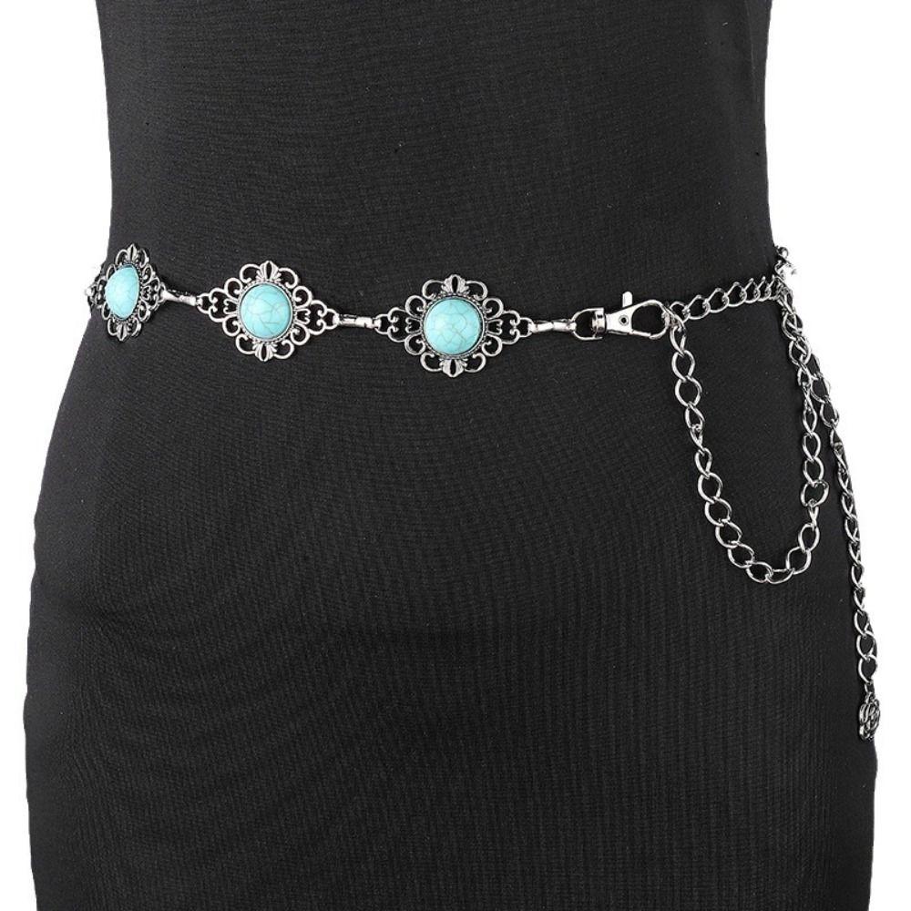 Europe American Style Turquoise Waist Chain Metal Women's Body Jewelry  Decoration