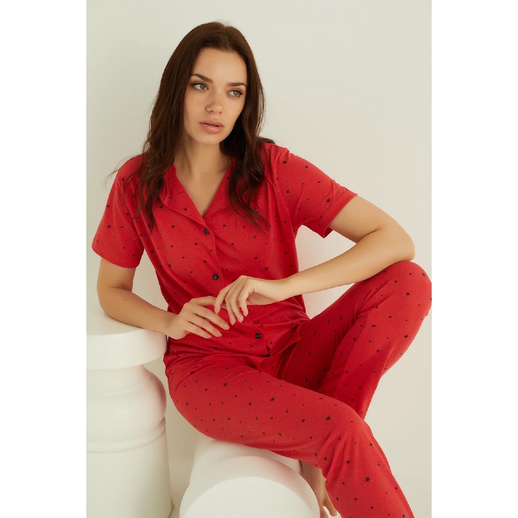 Set pijama cu nasturi din bumbac