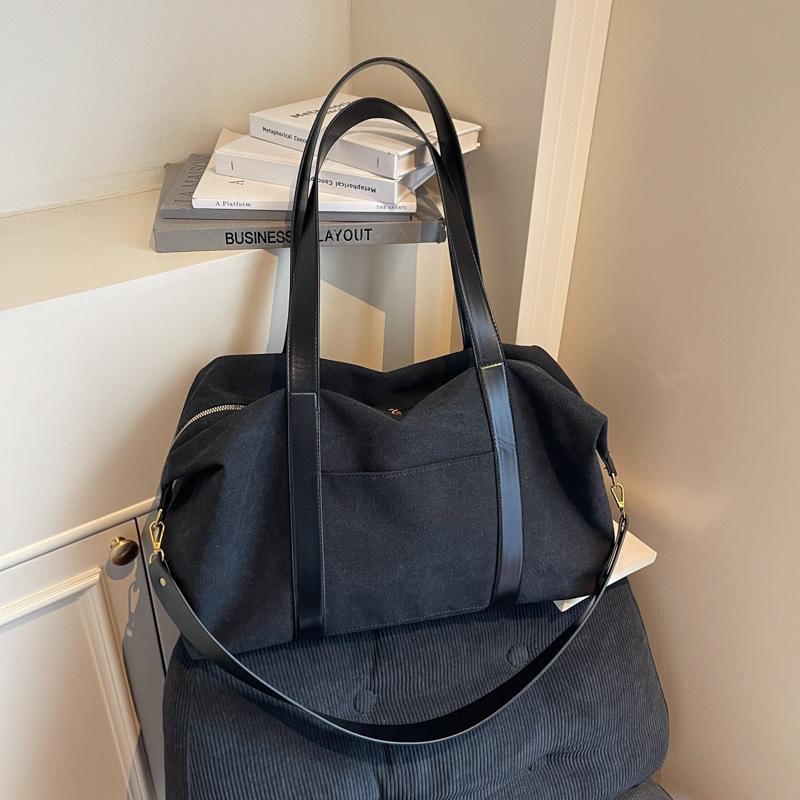 

Autumn and winter new simple portable women s bag fashionable retro large-capacity tote bag commuter shoulder oblique span bag чёрный