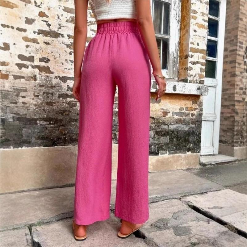 Damen High-Waist Elastischer Bund Lockerer Schnitt Gerade Beine Winter Freizeithose
