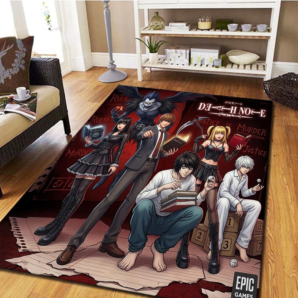 Death Note Carpet for Living Room Bedroom, Home Decor Movie Mat Cool Play Floor Mat -HE19