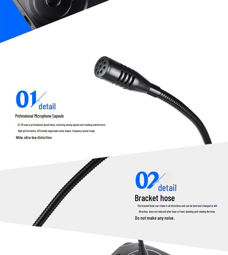 Desktop Wired Condenser Microphone for Teaching, Speech, and Broadcasting with Noise Reduction