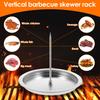Al Pastor Skewer Stainless Steel Vertical Skewer with Tray Roasted Chicken Fork 2 in 1 Vertical Spit Stand Barbecue Grill Skewer