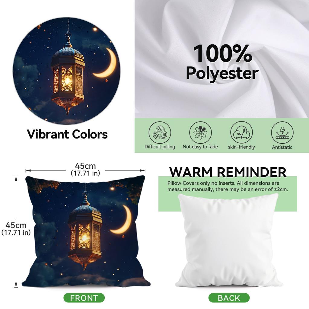 Moon Star Of Ramadan Pillowcase Printed Polyester 40/45/50Cm Throw Pillowcover Decorative Sofa Cushion Pillowslip Home Decor